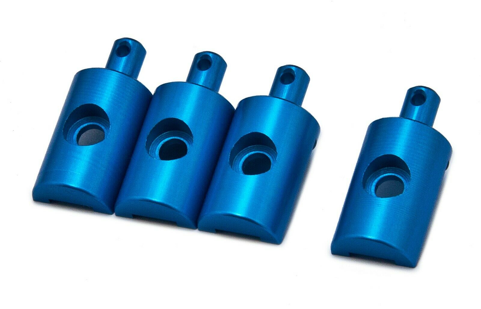 Replacement Lunchbox Aluminium BLUE Body Mounts fits Tamiya - Set of 4